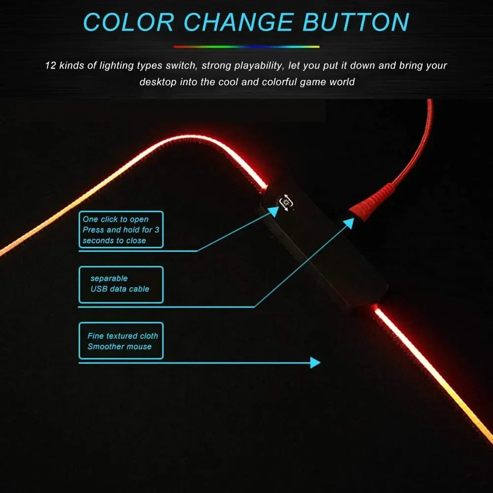 GlowPad™ – RGB Gaming Desk Mouse Mat