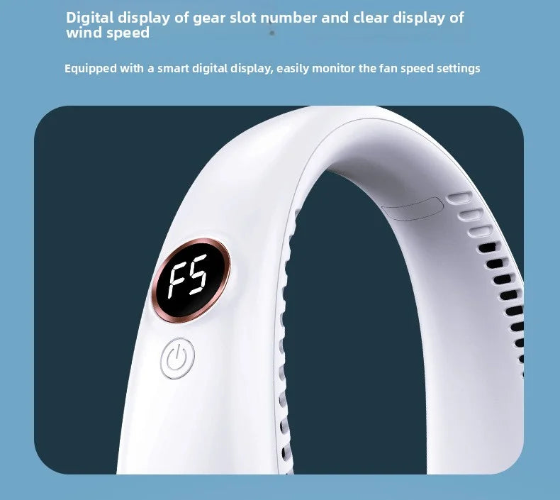 Gadgit Co Portable Bladeless Neck Fan | 5-Speed, USB Rechargeable, Hands-Free Cooling