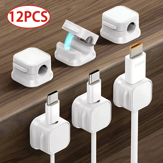 Gadgit Co™ Magnetic Adhesive Cable Clips | Desk & Home Wire Organizer