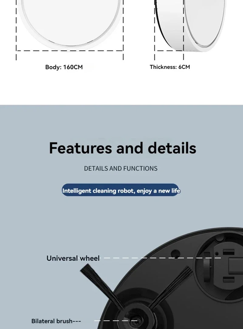 Gadgit Co SwiftBot™ 3-in-1 Robot Vacuum | Sweep, Mop & Suction, 4000Pa