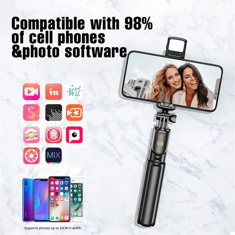 SnapPro™ – Wireless Selfie Stick & Tripod with Light
