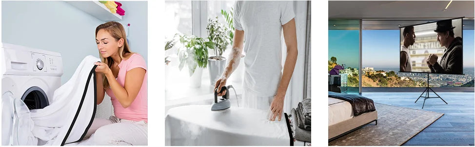 CineScreen Pro™ – Foldable 16:9 Projector Screen with Stand