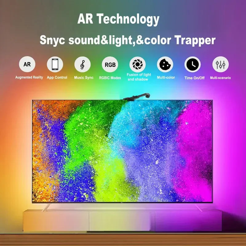 GlowSync Pro™ – Smart RGBIC TV Backlight with Camera