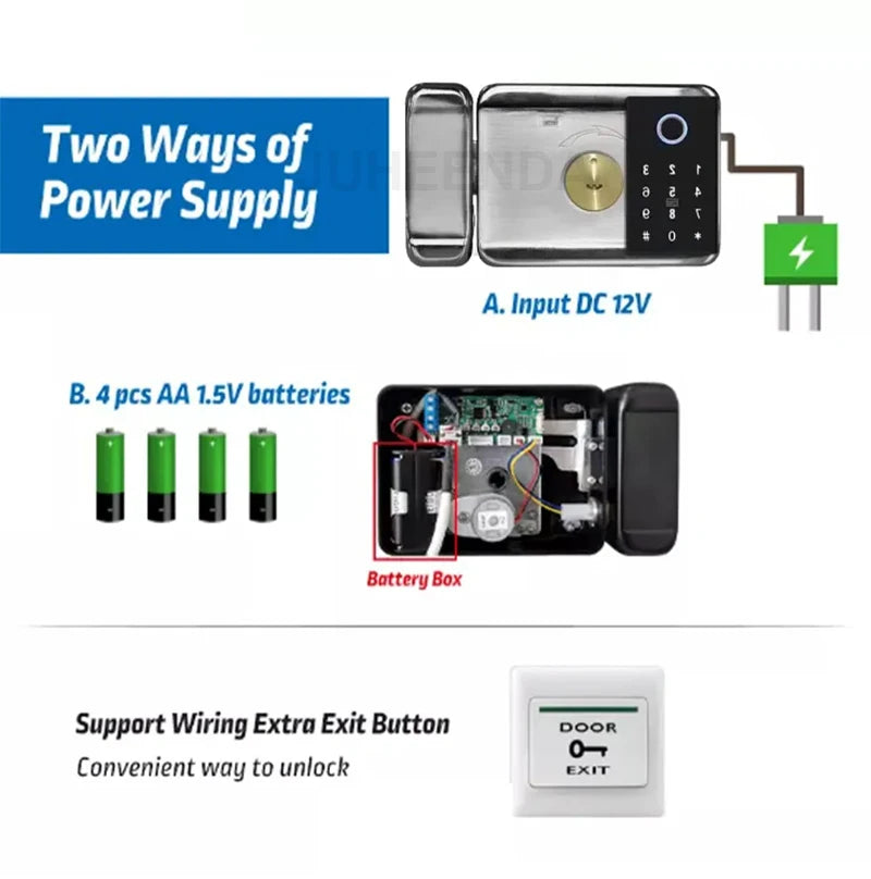 Gadgit Co Smart Outdoor Door Lock | WiFi, Fingerprint, App & Remote, IP66 Waterproof