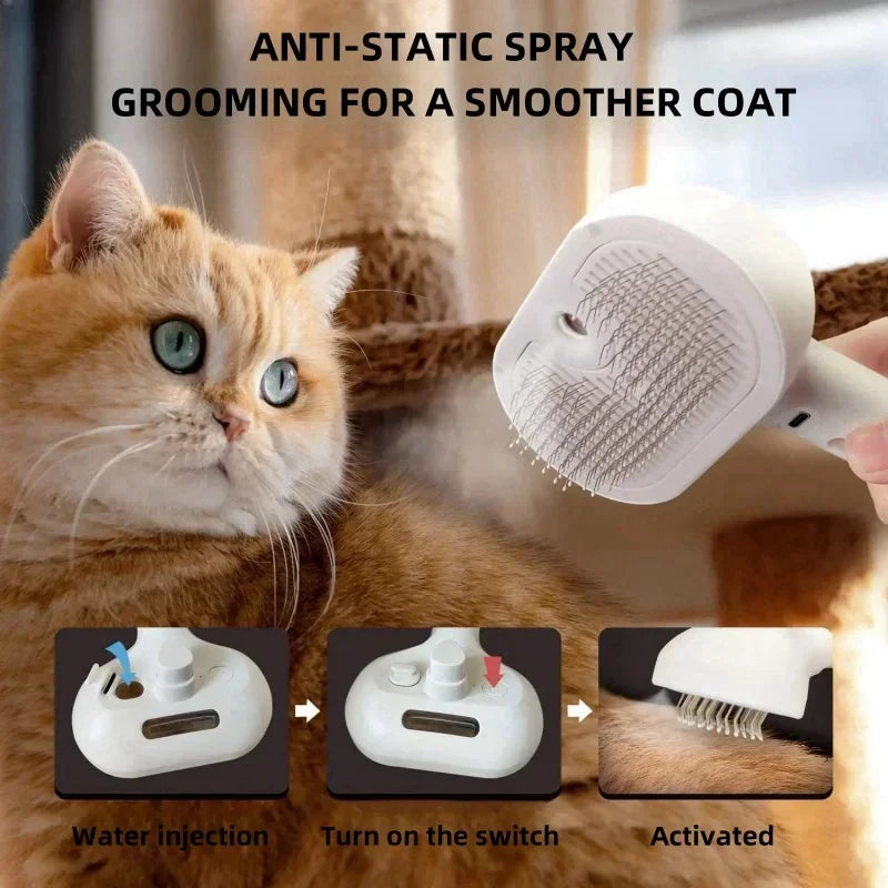 SteamGroom Pro™ – 2-in-1 Pet Steam Brush