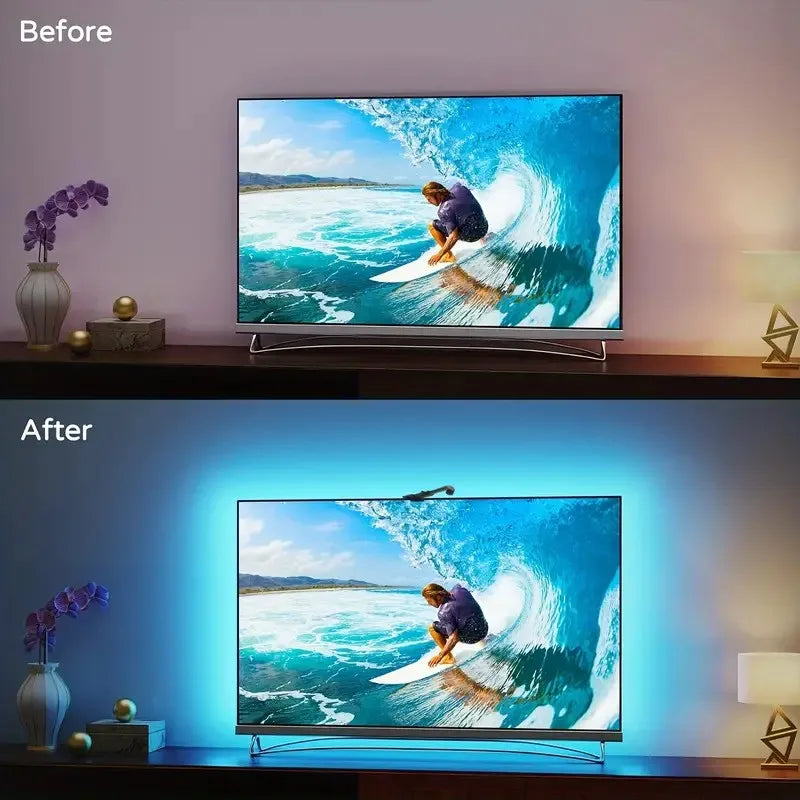 GlowSync Pro™ – Smart RGBIC TV Backlight with Camera
