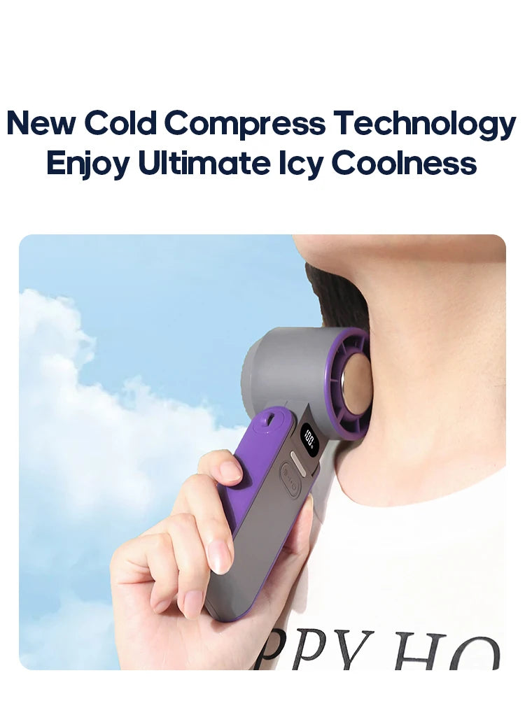 Gadgit Co™ Handheld Fan | Ice-Cool Technology, 100-Speed, 3600mAh, USB Rechargeable