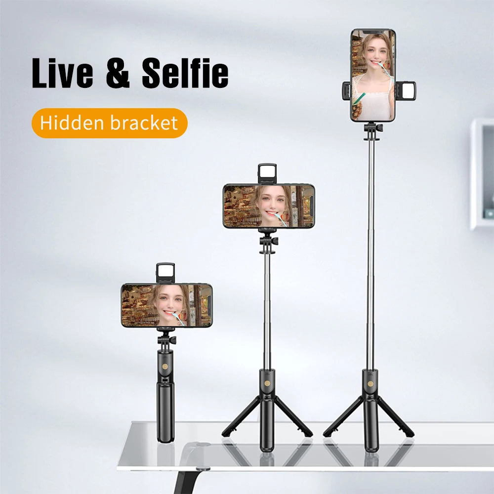 SnapPro™ – Wireless Selfie Stick & Tripod with Light