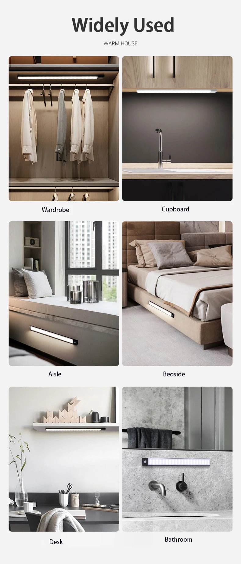 Gadgit Co Aluminum Motion Sensor LED Bar Light | 3 Colour Temps, Dimmable, 5 Sizes